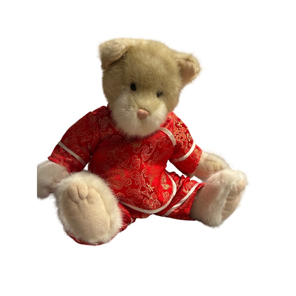 Boyds Collection Plush Cat Red Gold Dragon Chinese New Year Outfit 13 inch